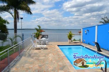 Rancho Cunha para Alugar em Miguelopolis - Vista da Piscina para o Rio