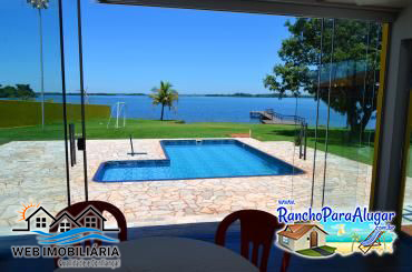 Rancho 13 para Alugar em Miguelopolis - Vista da Varada para a Piscina