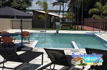 Rancho Diamante para Alugar em Miguelopolis - Área da Piscina com Hidromassagem