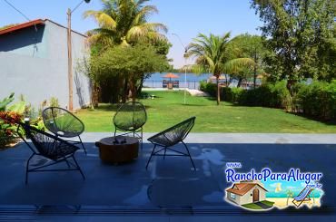 Rancho Oliveira para Alugar em Miguelopolis - Vista da Área Gourmet para o Rio